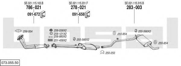 BOSAL 07305550 Система випуску ОГ