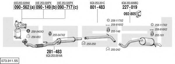 BOSAL 07391155 Система випуску ОГ