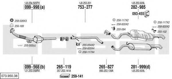 BOSAL 07395038 Система випуску ОГ