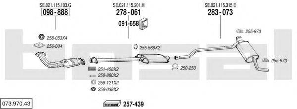 BOSAL 07397043 Система випуску ОГ