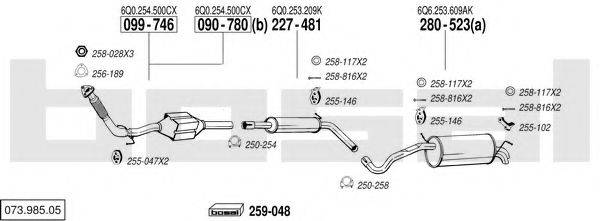 BOSAL 07398505 Система випуску ОГ