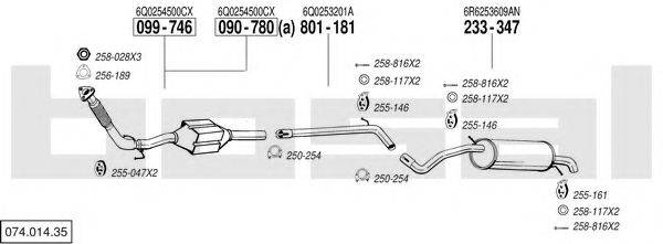 BOSAL 07401435 Система випуску ОГ