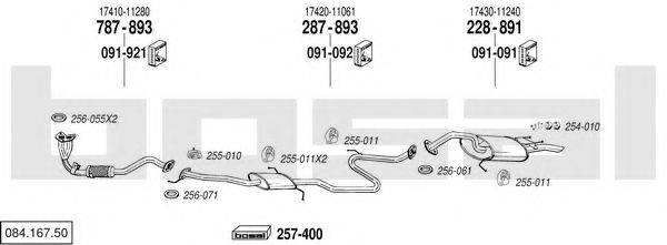 BOSAL 08416750 Система випуску ОГ