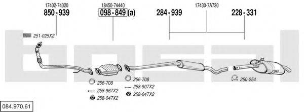 BOSAL 08497061 Система випуску ОГ