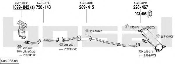 BOSAL 08498504 Система випуску ОГ