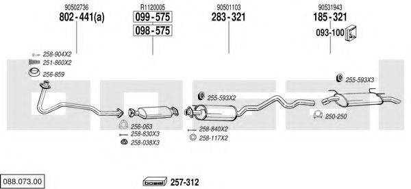 BOSAL 08807300 Система випуску ОГ