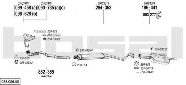 BOSAL 08808600 Система випуску ОГ