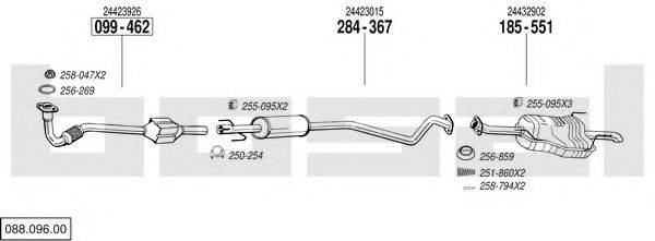 BOSAL 08809600 Система випуску ОГ