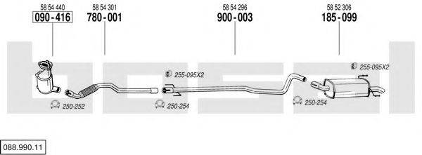 BOSAL 08899011 Система випуску ОГ