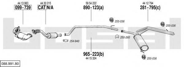 BOSAL 08899180 Система випуску ОГ