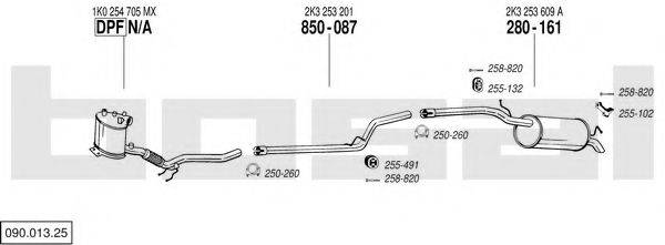 BOSAL 09001325 Система випуску ОГ