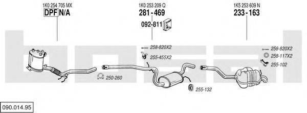 BOSAL 09001495 Система випуску ОГ