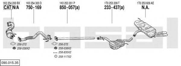 BOSAL 09001535 Система випуску ОГ