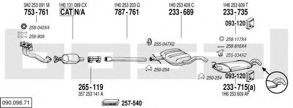 BOSAL 09009871 Система випуску ОГ