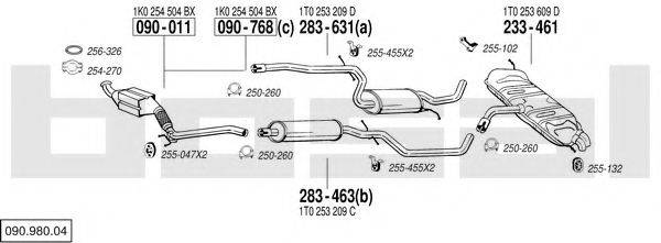 BOSAL 09098004 Система випуску ОГ