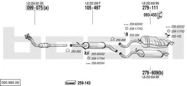 BOSAL 09098506 Система випуску ОГ