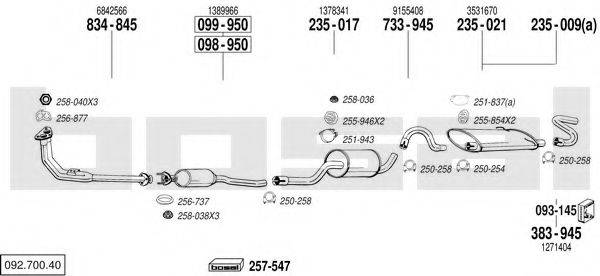 BOSAL 09270040 Система випуску ОГ