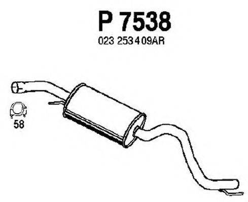 FENNO P7538 Середній глушник вихлопних газів