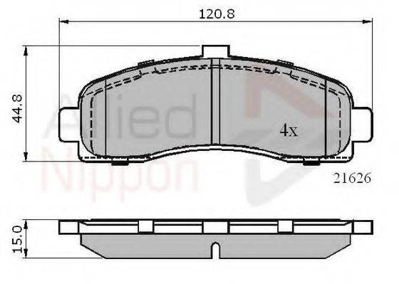 COMLINE ADB0508 Комплект гальмівних колодок, дискове гальмо