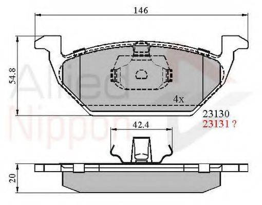 COMLINE ADB0737 Комплект гальмівних колодок, дискове гальмо