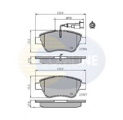 COMLINE CBP11702 Комплект гальмівних колодок, дискове гальмо