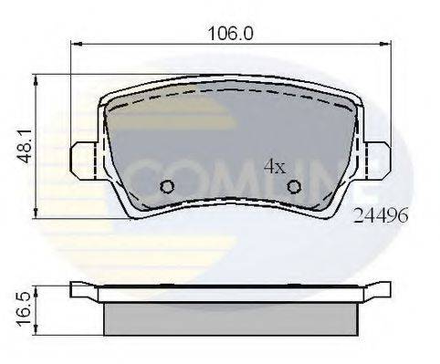 COMLINE CBP01613 Комплект гальмівних колодок, дискове гальмо