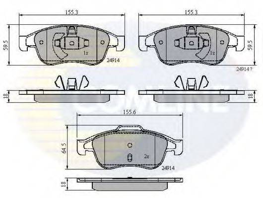 COMLINE CBP01677 Комплект гальмівних колодок, дискове гальмо