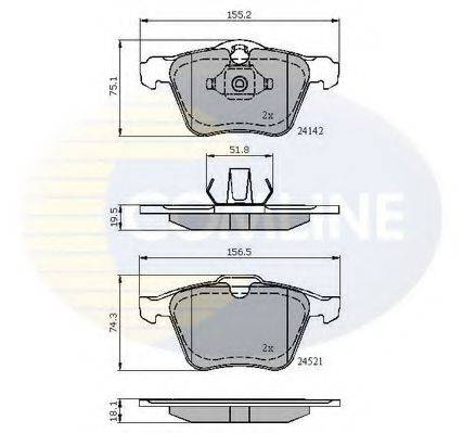 COMLINE CBP01608 Комплект гальмівних колодок, дискове гальмо