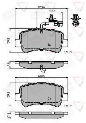 COMLINE ADB12105 Комплект гальмівних колодок, дискове гальмо