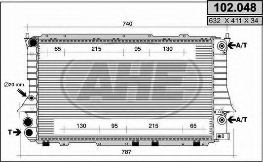 AHE 102048 Радіатор, охолодження двигуна