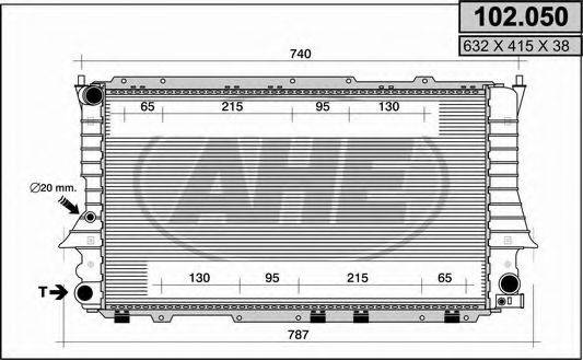 AHE 102050 Радіатор, охолодження двигуна