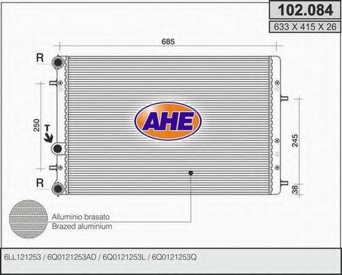 AHE 102084 Радіатор, охолодження двигуна