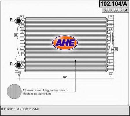 AHE 102104A Радіатор, охолодження двигуна