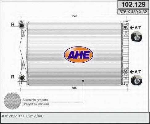 AHE 102129 Радіатор, охолодження двигуна