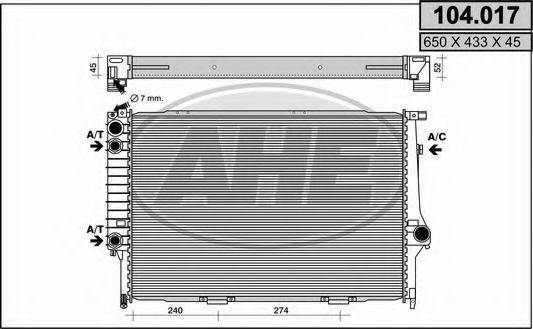 AHE 104017 Радіатор, охолодження двигуна