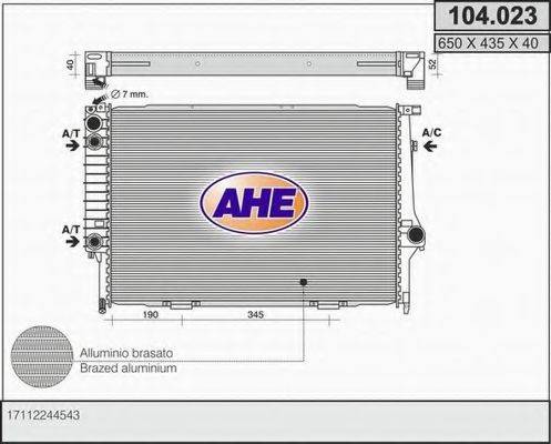 AHE 104023 Радіатор, охолодження двигуна