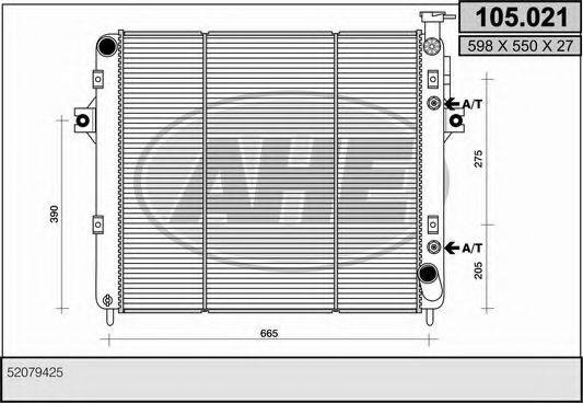AHE 105021 Радіатор, охолодження двигуна