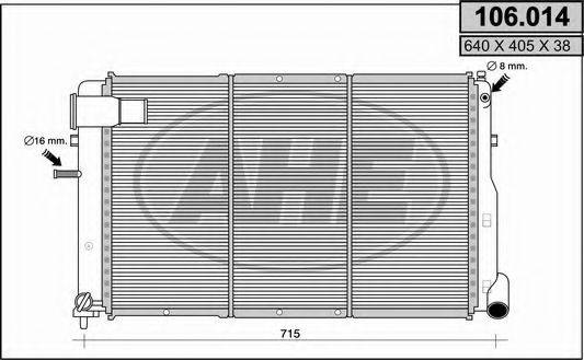 AHE 106014 Радіатор, охолодження двигуна