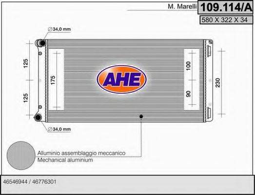 AHE 109114A Радіатор, охолодження двигуна