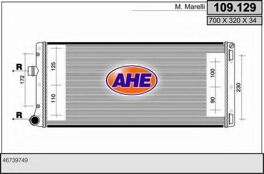 AHE 109129 Радіатор, охолодження двигуна