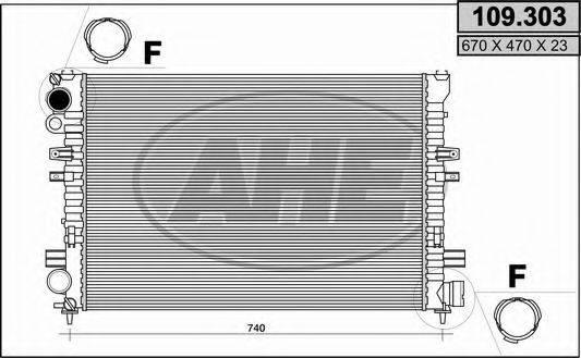 AHE 109303 Радіатор, охолодження двигуна
