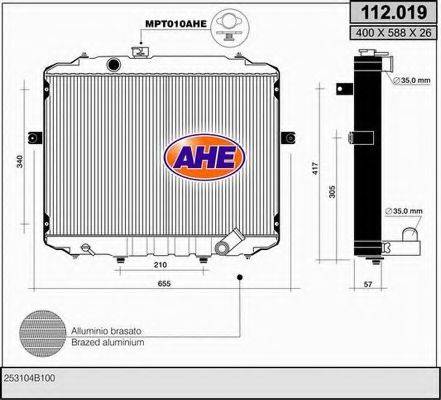 AHE 112019 Радіатор, охолодження двигуна