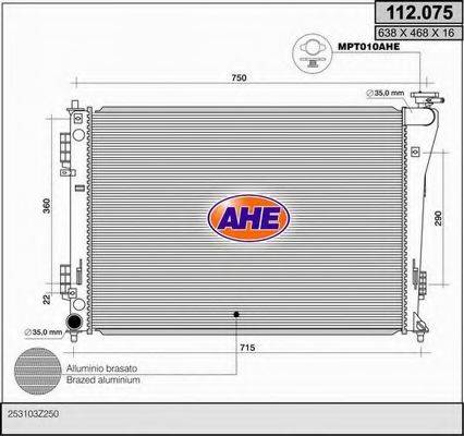 AHE 112075 Радіатор, охолодження двигуна