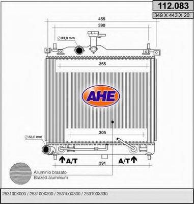 AHE 112083 Радіатор, охолодження двигуна