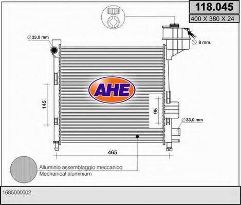 AHE 118045 Радіатор, охолодження двигуна