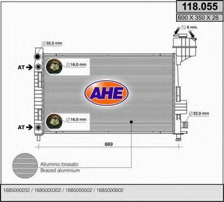 AHE 118055 Радіатор, охолодження двигуна