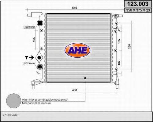 AHE 123003 Радіатор, охолодження двигуна