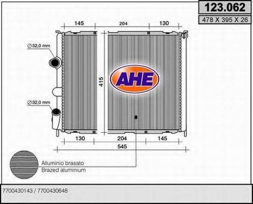 AHE 123062 Радіатор, охолодження двигуна