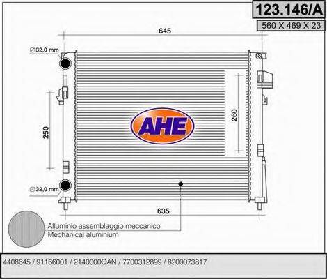 AHE 123146A Радіатор, охолодження двигуна