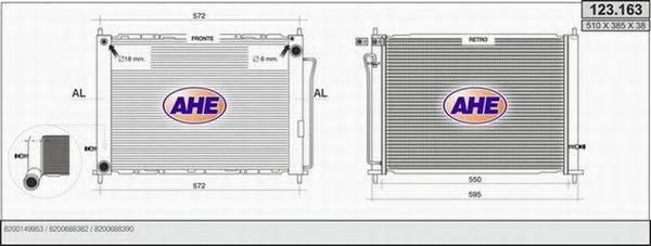 AHE 123163 Радіатор, охолодження двигуна